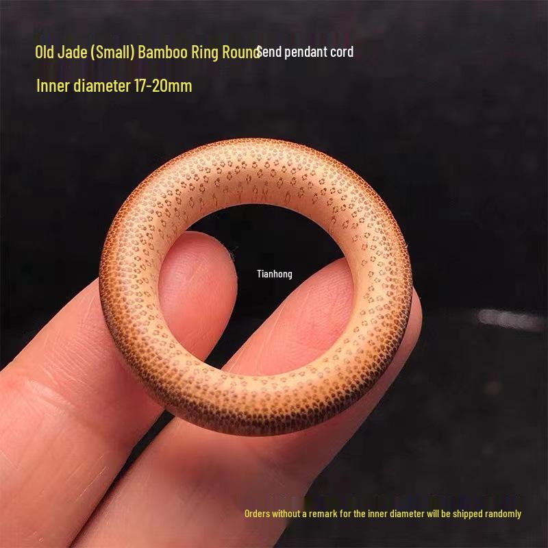 Handmade Double-Sided Polished Mottled Jade Bamboo Thumb Ring for Men and Women