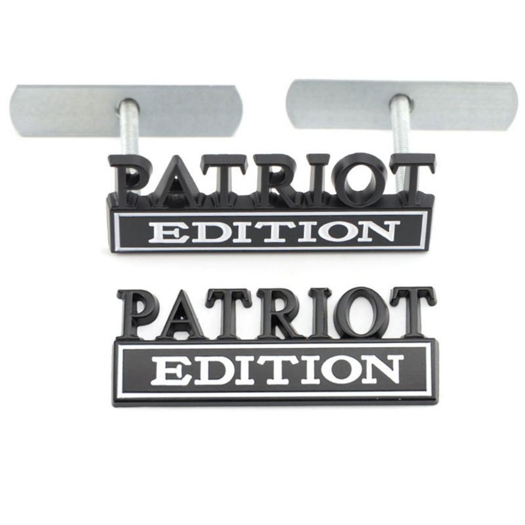 1Pc 3D Metal Patriot Edition Logo Car Front Grille Badge Side Fender Rear Trunk Emblem Sticker Decal