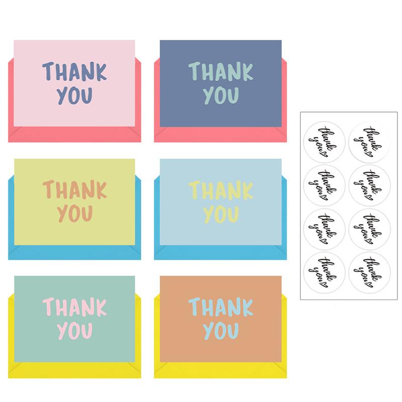 

Набор из 6 благодарственных открыток с конвертами и наклейками для запечатывания, открытки для рукописных пожеланий, свадьба, день рождения, День благодарения