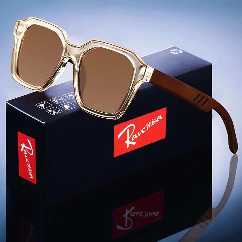 

Деревянные солнцезащитные очки для мужчин и женщин Поляризованные солнцезащитные очки Деревянные оправы очков Oculos De Sol Feminino Polarized коричневый