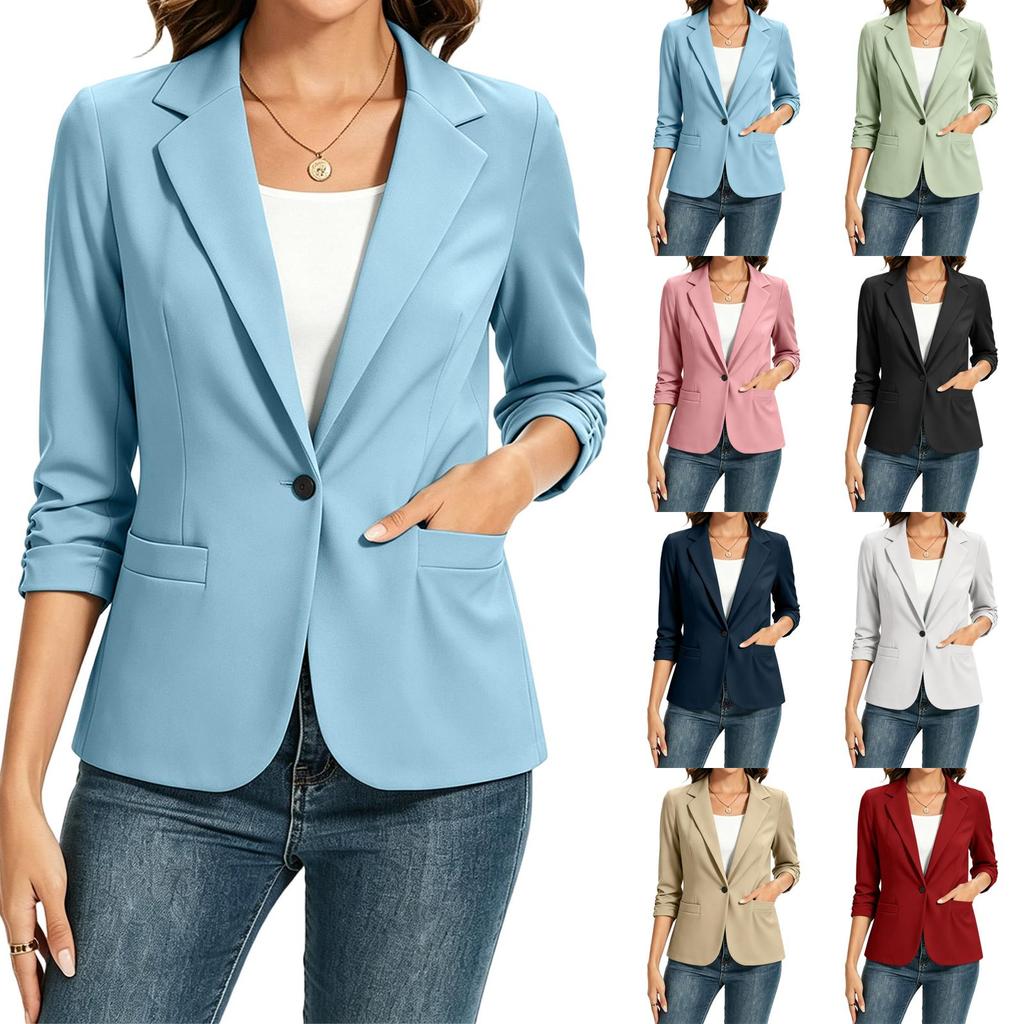 Women's Color Slim Fit Jacket for Business Casual Wear