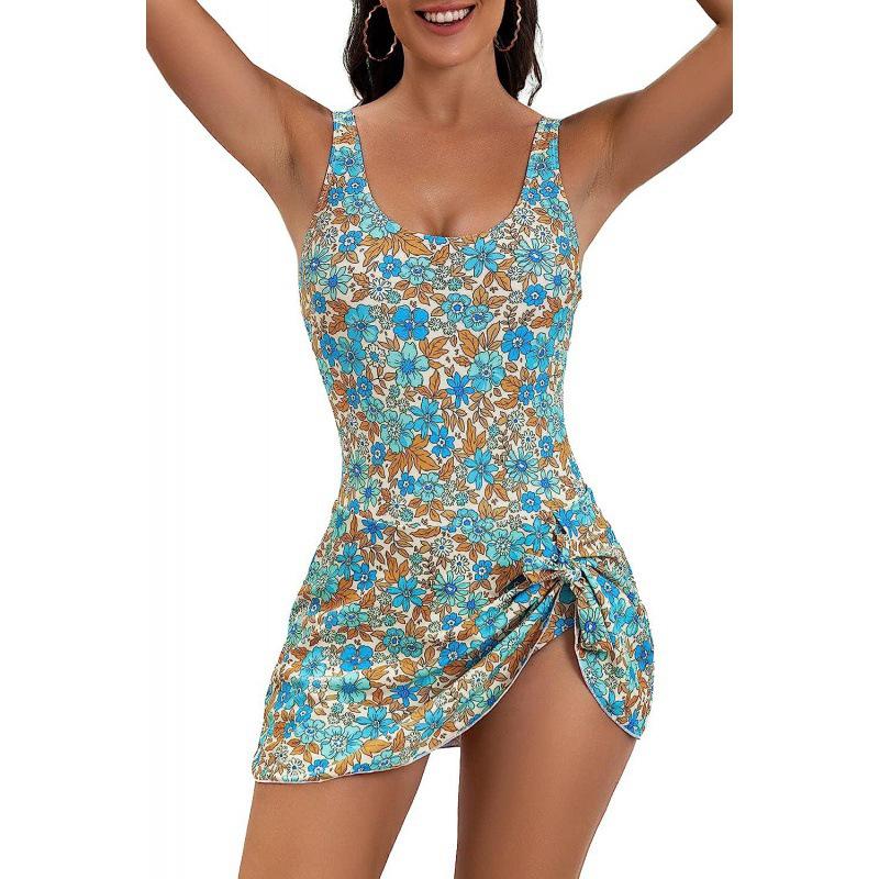 2024 Women's Plus Size Lace-Up Tankini Swimsuit - European & American Beach Vacation Style