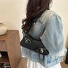 New Fashion Niche Belt Design Retro Trend Solid Color Spice Girl Underarm Bag Locomotive Bag Shoulder Bag Women