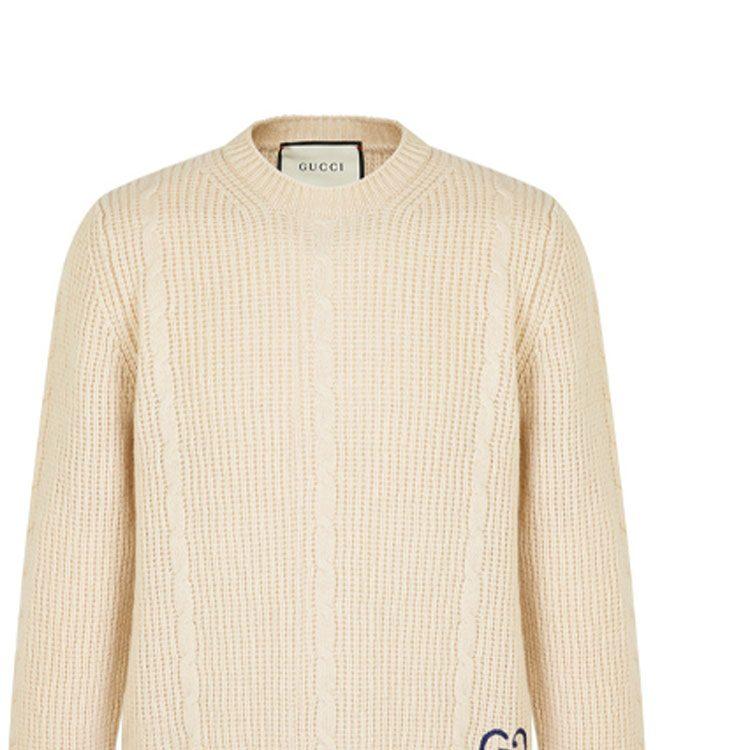 Gucci Sweaters Men's Ecru Crew Neck Moderate Other 597732-XKA4K-9772
