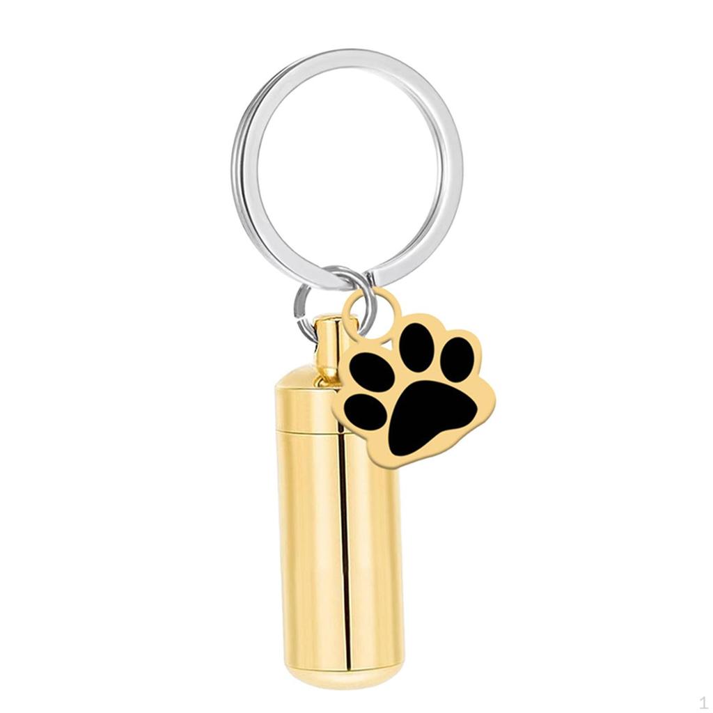 Cremation Jewelry Urn Keychain for Keepsake Key Chain Unique Metal Pet Hair Storage Bottle
