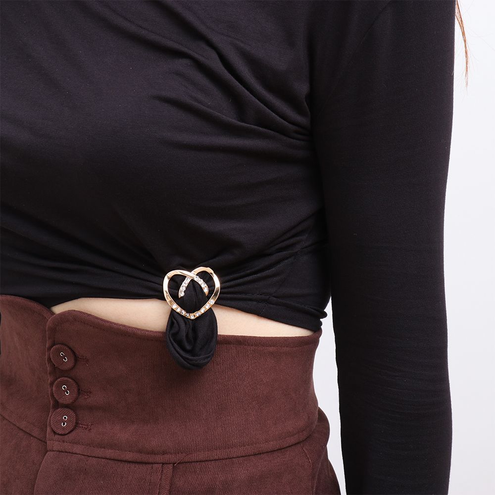 Rhinestone Butterfly Shape Buckle T-Shirt Clip Decorative Buckle Ring Clip Round Circle Scarf Ring