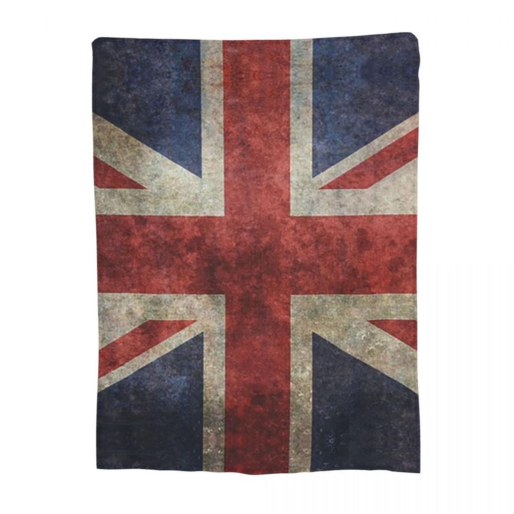 Vintage UK British Flag Sherpa Blanket Soft Warm Flannel Throw Blanket Bedding for Bed Living room Picnic Travel Home Couch