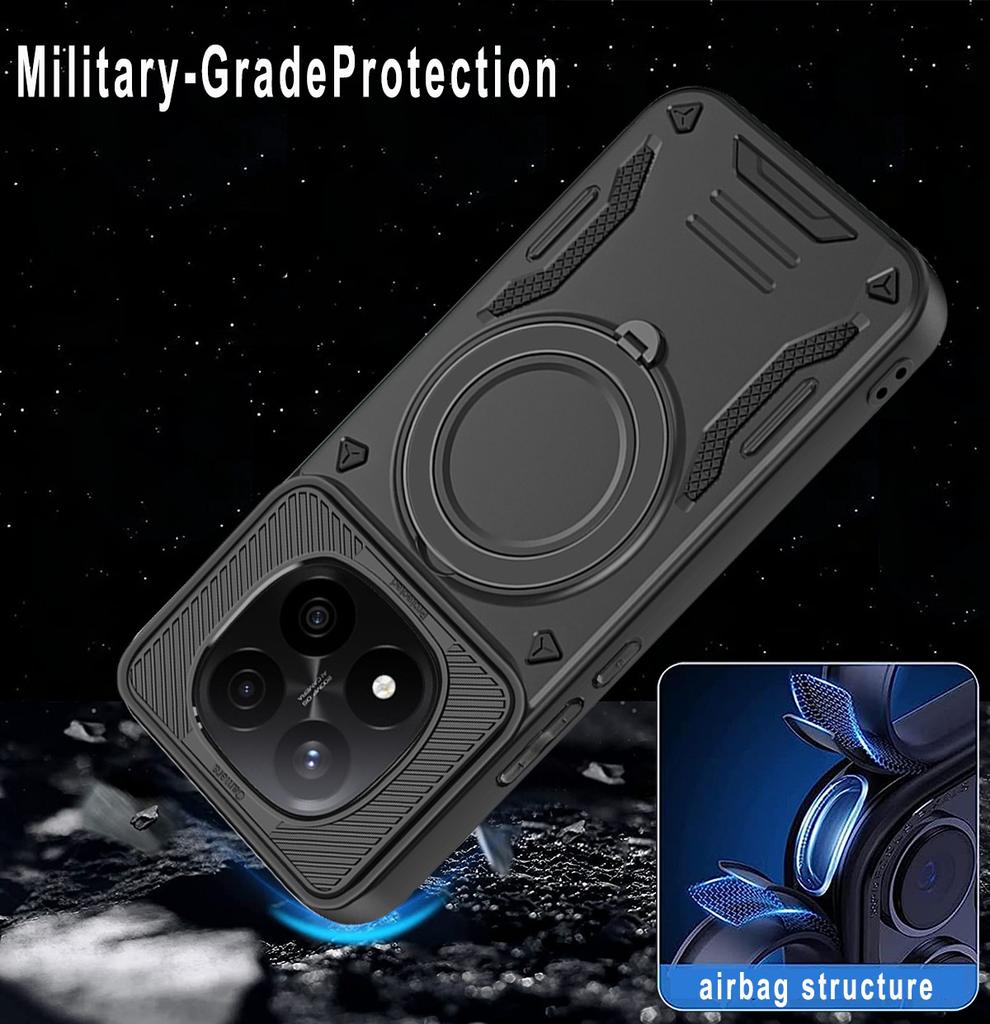 For Xiaomi Redmi Note 14 Pro+ 5G Magnetic Case Shockproof TPU + PC Phone Back Cover with Kickstand