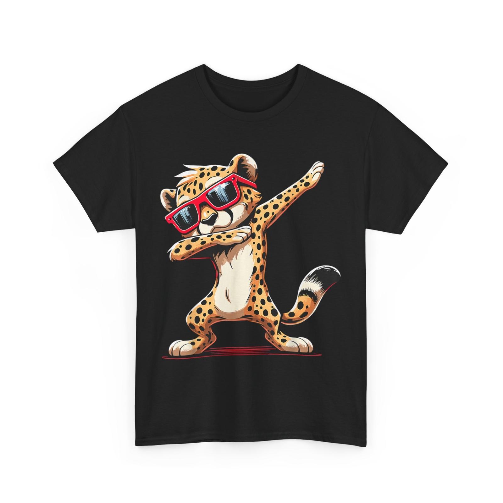 Cheetah T-shirt, Dabbing Cheetah Sunglasses Animals Lovers Men Cute Shirt XL
