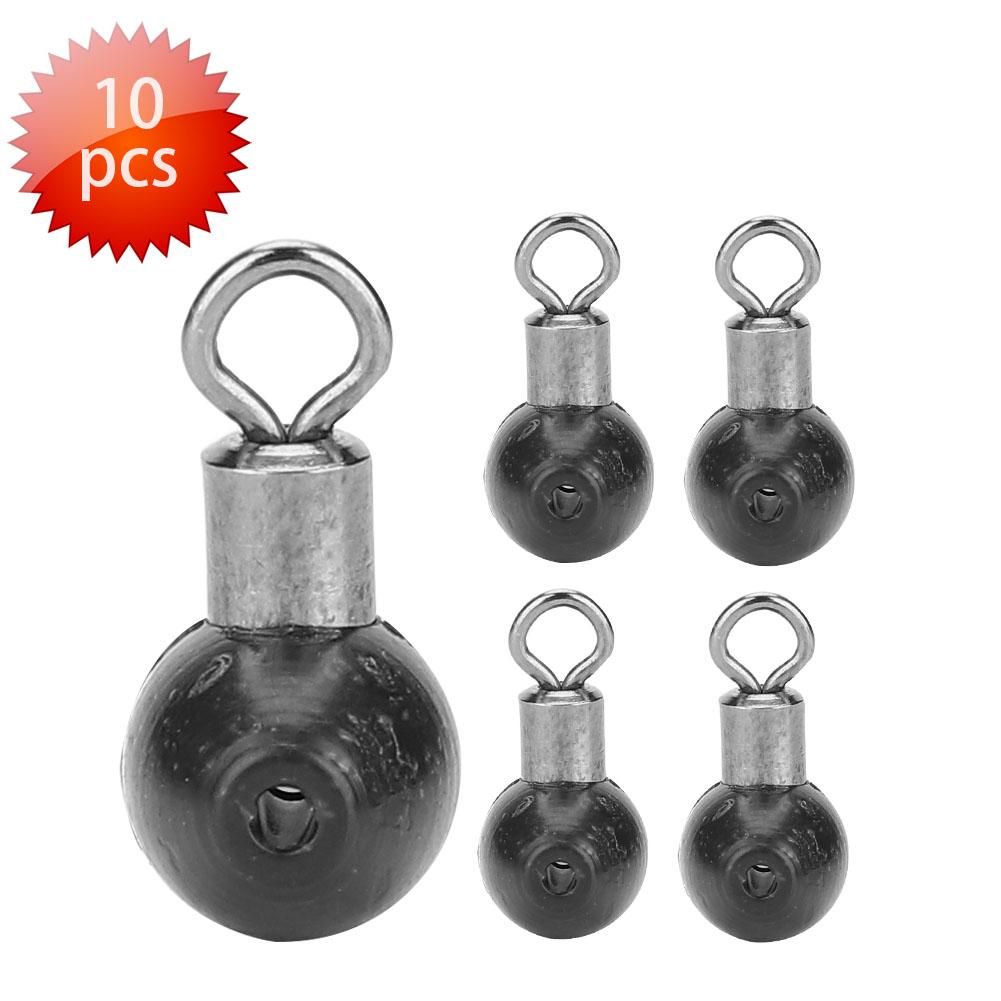 Attrezzatura da pesca da 10 pezzi/pacco Running Slider Bead Swivel Pulley Line Rig Nero.