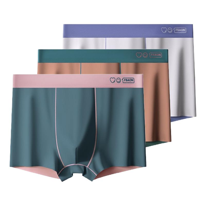 3pcs Men's Panties Antibacterial Boxershorts for men Comfortable Boxer Briefs Thin Section For Youth Underpants L XL XXL 3XL 4XL
