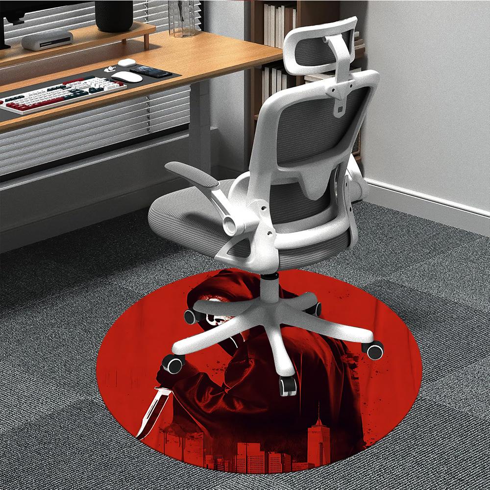 

1 шт. Круглый коврик Scream Office, Нескользящий, Мягкий и прочный офисный коврик для декора интерьера, Идеально подходит для офиса,yy250915011 80cm by 80cm
