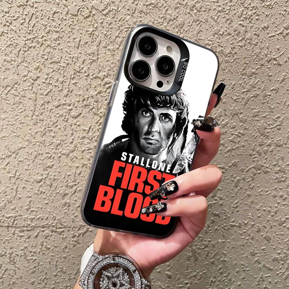 1pc Movie Rambo First Blood Phone Case For IPhone 16 15 14 13 12 11 17 Pro MAX Plus Pro Matte Shockproof Cover