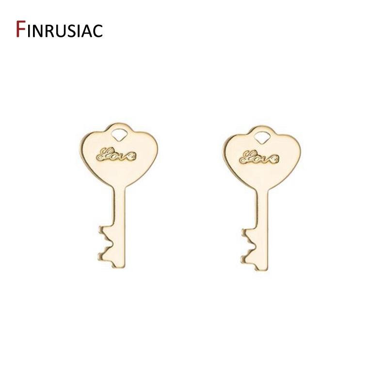 Neues Design Liebes Schlüssel Anhänger Für Schmuckherstellung, Hohe Qualität Messing Metall 14K Gold Beschichtet Charm Für Schmuckherstellung Zubehör