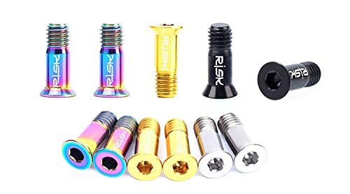 RISK MTB Mountain Road Bike Fahrrad Titan Ti Schaltwerk Leitrolle Riemenscheibe Schraube M5 14.2mm (Gold)