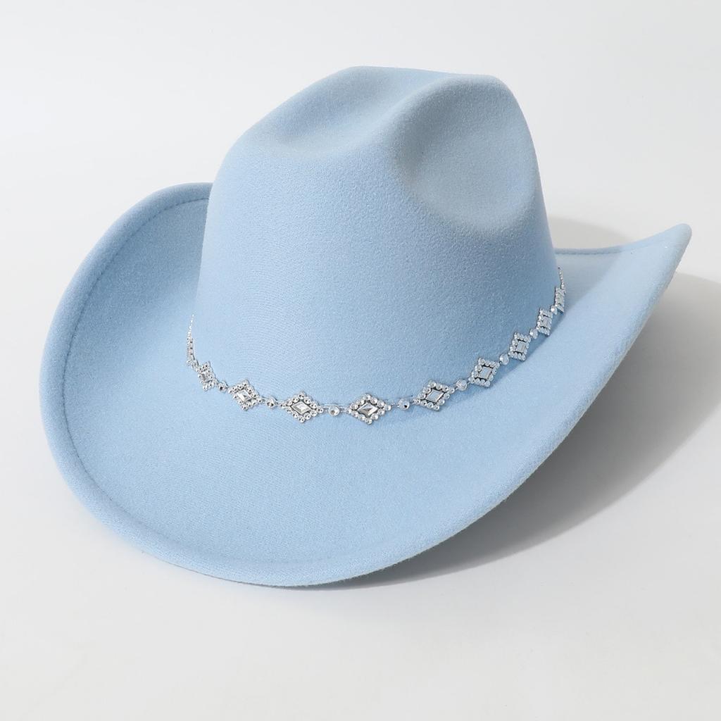 Sweet hats for men and women Party cowboy hat Unique three-dimensional diamond-shaped rhinestone accessory belt for concerts and vacations