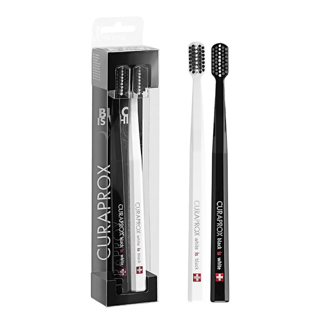 Curaprox Toothbrush Black Is White Set of 2 X (BIW) - (White Black)