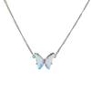 Laser gradual change rhinestone butterfly small thin chain necklace female niche temperament cool versatile collarbone chain neck chain