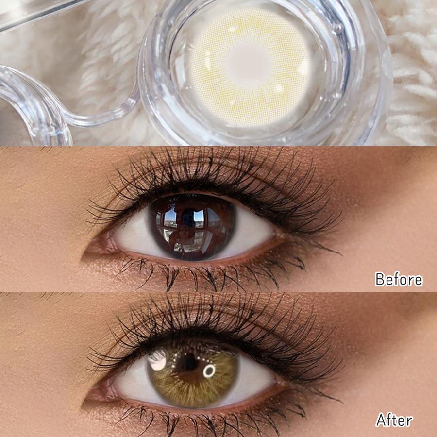 FreshLady Sun Kissed Colored Contact Lenses 14.2mm Soft Yearly Contacts for Daily Wear, Halloween & Makeup Looks
