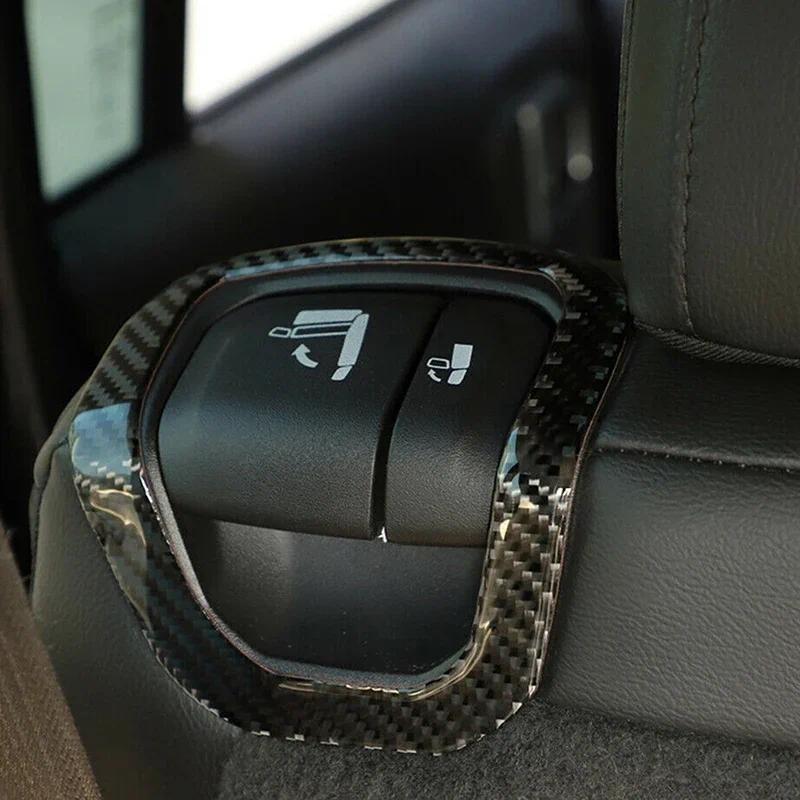 2 Pcs Car Carbon Fiber Rear Seat Switch Bezel Trim for Jeep Wrangle JL Gladiator JT 2018-2021 Accessories