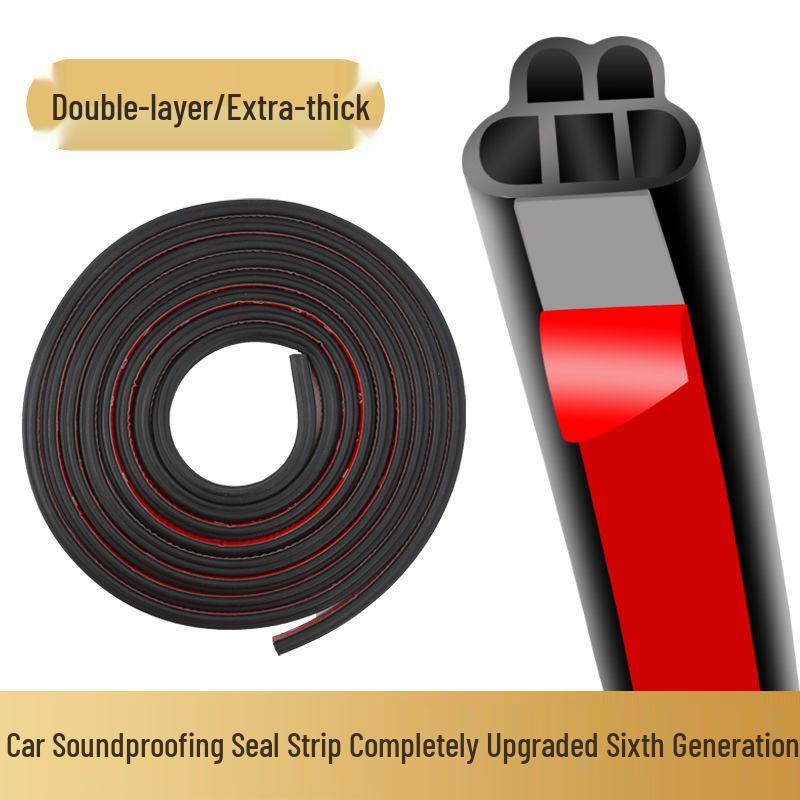 

Универсальная двухслойная уплотнительная лента для автомобильных дверей: Звукоизоляционная, пыленепроницаемая и шумопоглощающая резиновая полоса для щелей и консоли.
