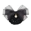 Vocational Nurse Head Flower Mesh Pocket Hairpin Silk Yarn Pearl Pendant Bow Stewardess Bank Disc Hair