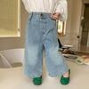 Girls Loose Straight Jeans Skin Friendly And Breathable Casual Pants