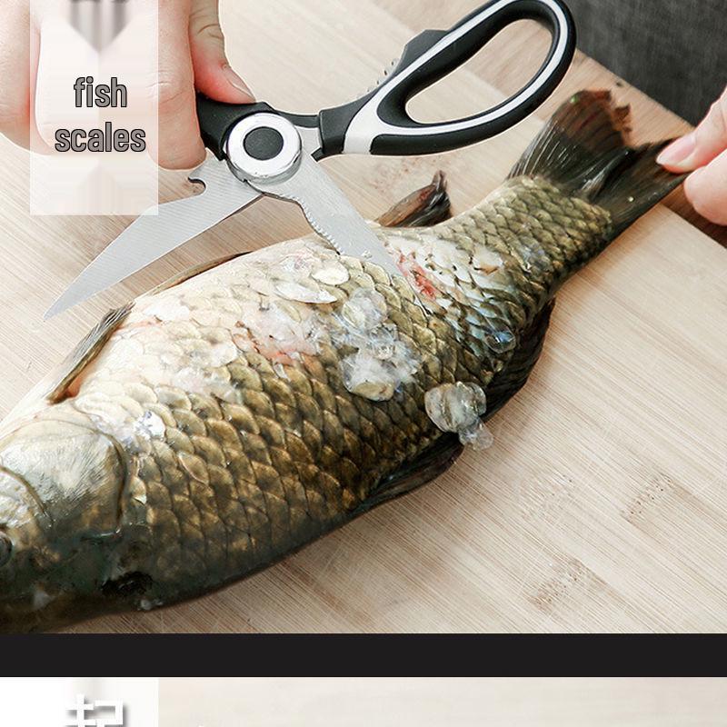 Stainless Steel Multifunctional Kitchen Scissors for Cutting Chicken Bones and Meat