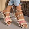 Fashion Women Sandals Fashion Trend Tassel Shoelaces Non Slip Sandals Wear-resistant Comfortable Soft Soled Flat Heeled Shoes for Women