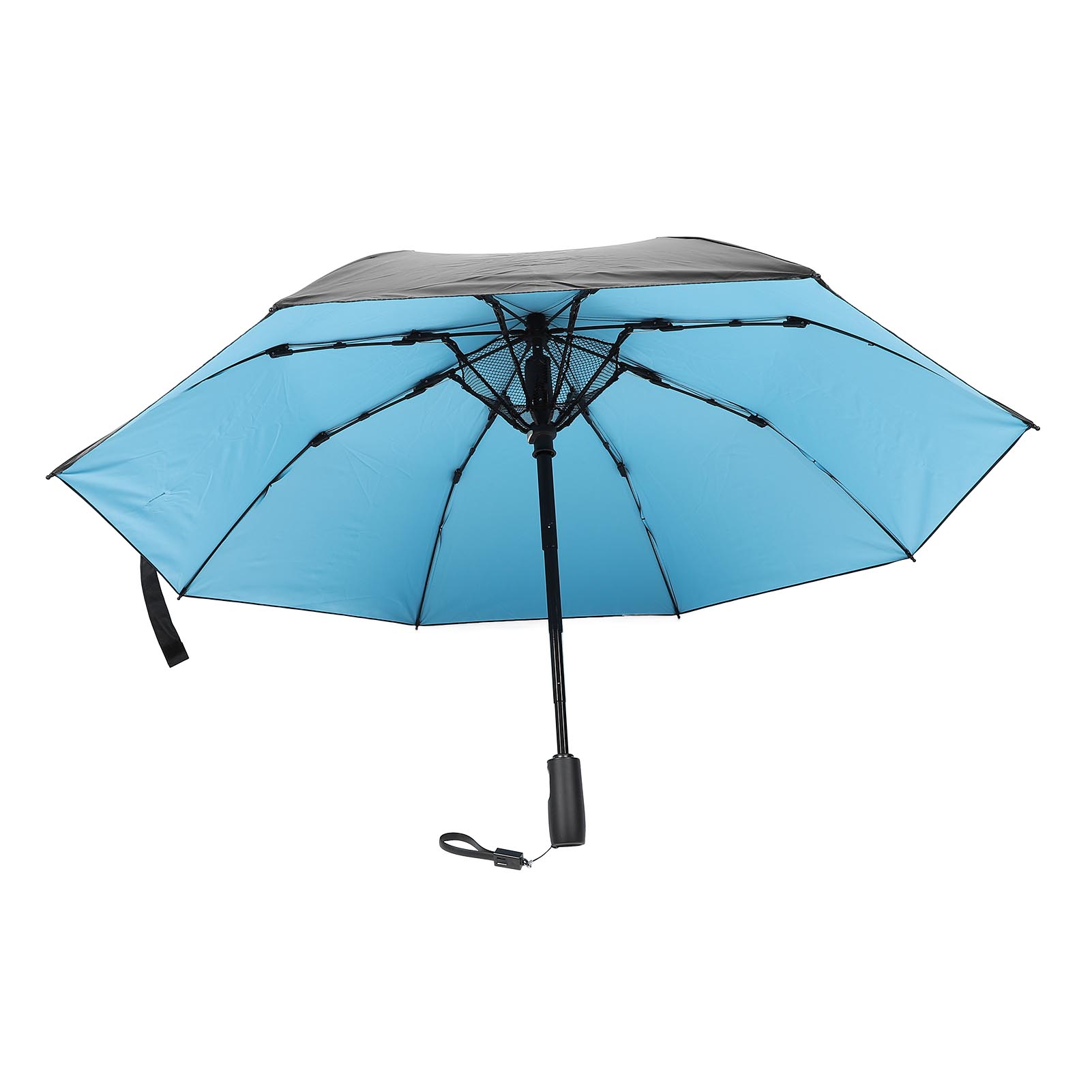 

Портативный зонт с вентилятором 8 стекловолоконных спиц Ветрозащитный зонт для дождя и солнца USB перезаряжаемый