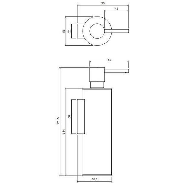 Dispenser for Liquid Soap Omnires Modern Project Copper Brush MP60721CPB