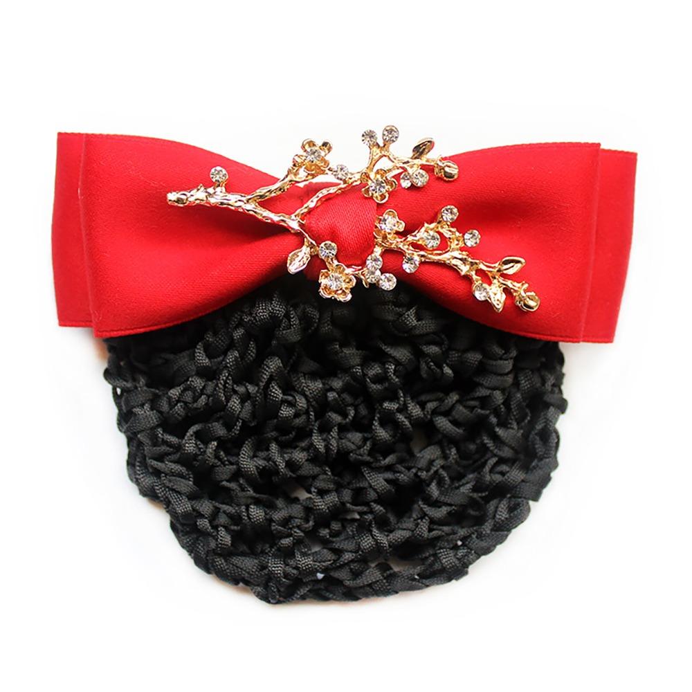 Women Spring Clips Korean Bun Snood Ballet Dancing Hairnet Hairgrips Cover Net  Waiter