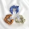 VILLA DE SILK Baby scrunchie 3set (Light Khaki/Camel/Vintage blue) Silk scrunchie set