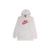 Nike Solid Color Logo Hooded Fleece-Lined Warm Pullover Long Sleeve Sweatshirt Women Tops White CU4528-100