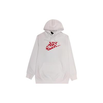 Nike Einfarbiges Logo Kapuzenpullover Fleecefutter Warm Pullover Langarm Sweatshirt Damen Oberteile Weiß CU4528-100