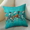1Pc Cute Greyhound Running Art Print Pillow Cover, 2D Double-Sided Polyester Cushion Case, Colorful Boho Dog Room Decor, Perfect
