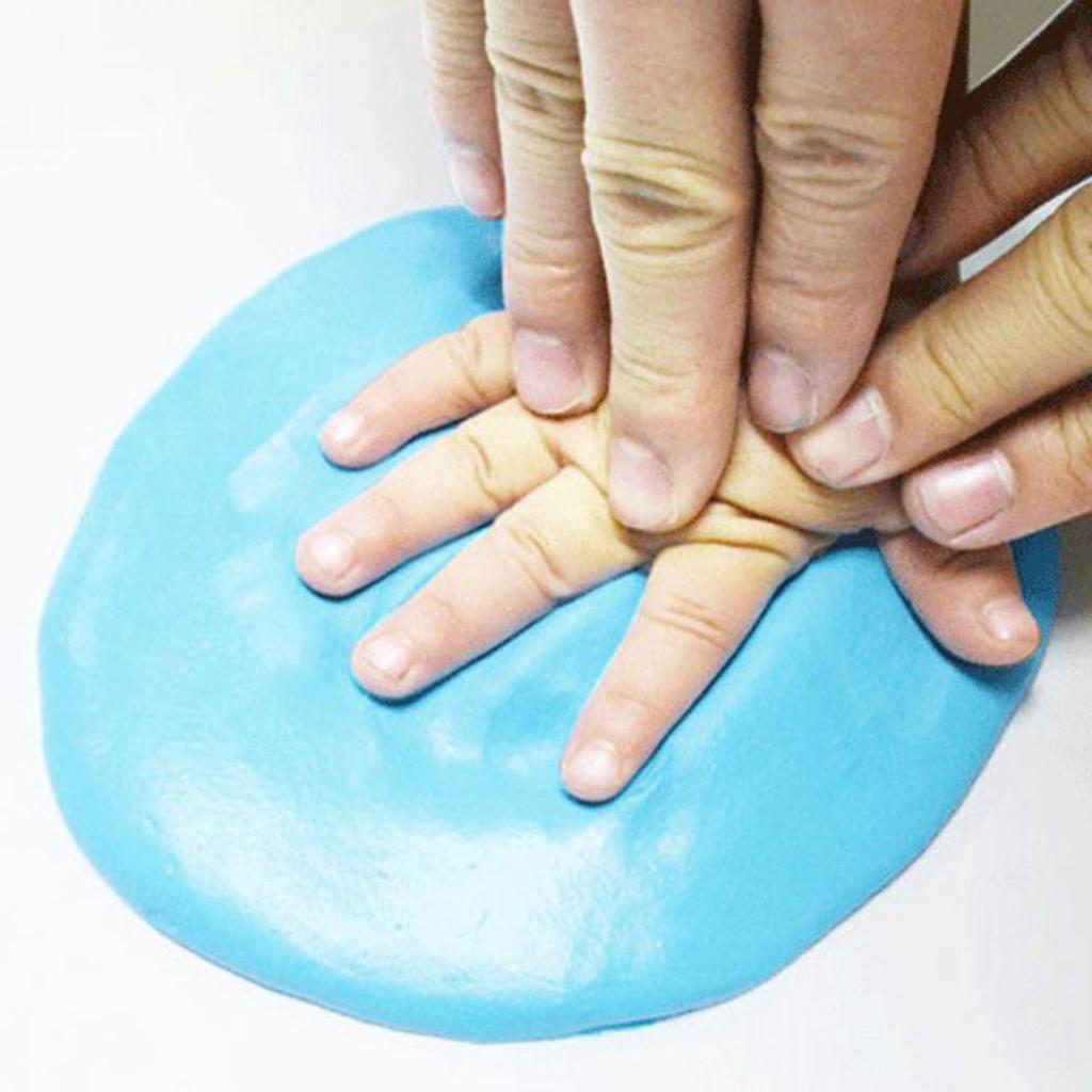 Air Drying Soft Clay Baby Kid Handprint Footprint Imprint Casting Record Growing
