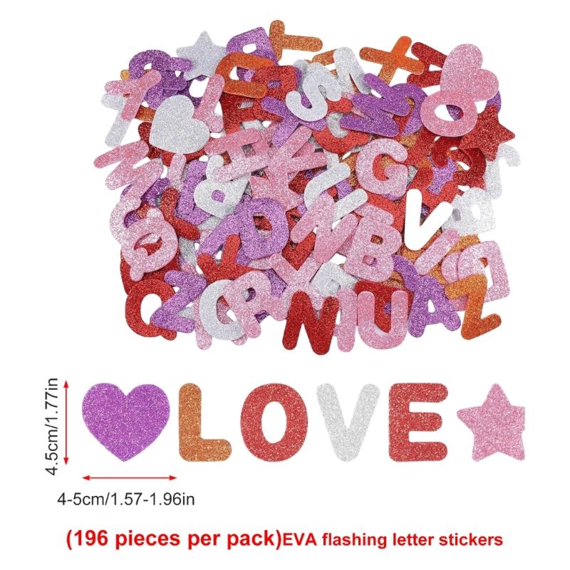 196 Stück Glitzernde Buchstabenaufkleber Selbstklebende EVA-Schaumstoff-Buchstabenaufkleber Für Scrapbooking Kartenherstellung Geburtstag Heimdekoration