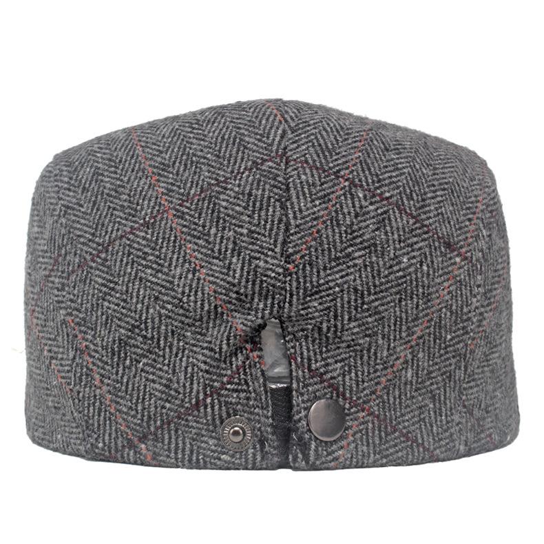 Autumn Winter Beret Men's Warm Cap British Style Forward Cap Herringbone Colorful Newsboy Cap Driver Ivy Hat