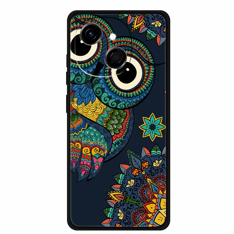 For Tecno Spark 40C Case Soft Black TPU Silicone Back Shockproof Cover for Tecno Spark40C 40 C Case Pop 10 Pro Butterfly Funda