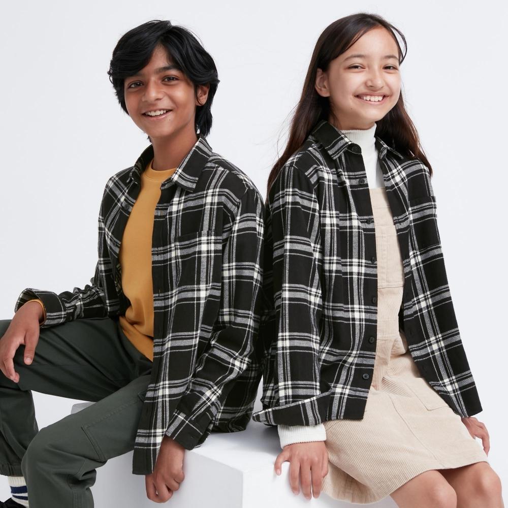 

UNIQLO JAPAN KIDS Фланелевая рубашка в клетку (Длинный рукав)