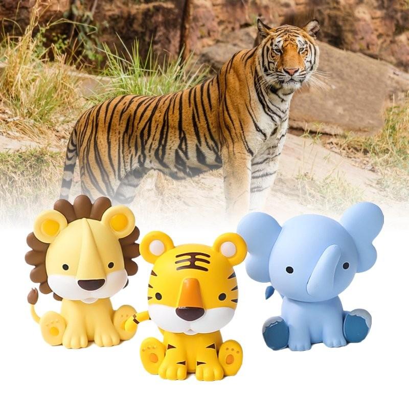 Lion Tiger Elephant Pvc Toy Doll Birthday Cake Decoration Moldel Children Gift