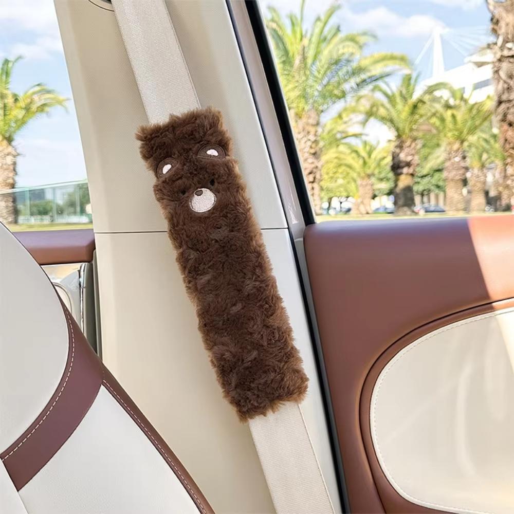 Automobile Safety Belt Decoration Cartoon Animal Seatbelt Cover Shoulder Pad Plush Automobile Accessories Car Decorations