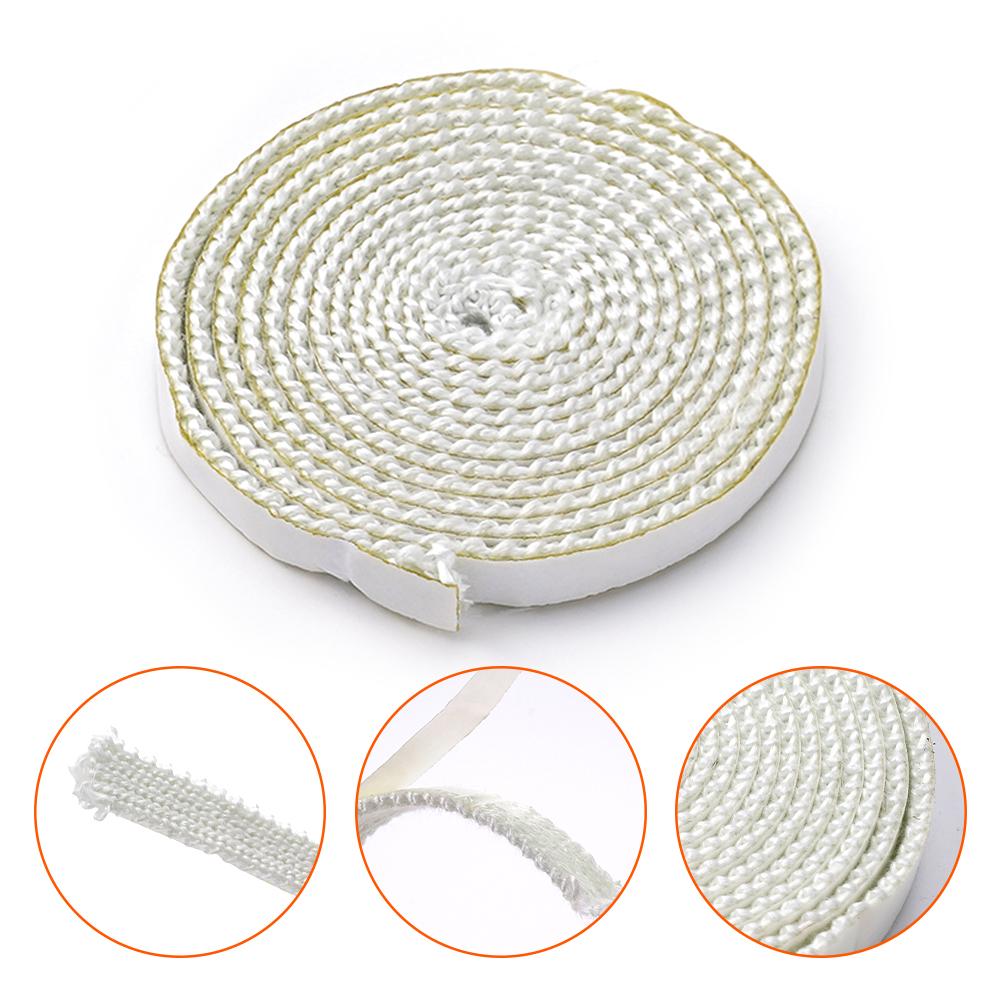 10/15mm Fireplace white Sealing Rope Wood Burning Stove Door Self-Adhesive Fiberglass Sealing Cord Replacement Black Gasket Tape