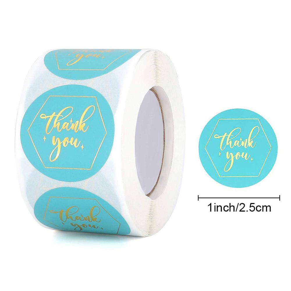 100-500pcs Thank You Stickers 1inch Gold Foil Paper Seal Labels for Handmade Wedding Gift Stationery Decoration