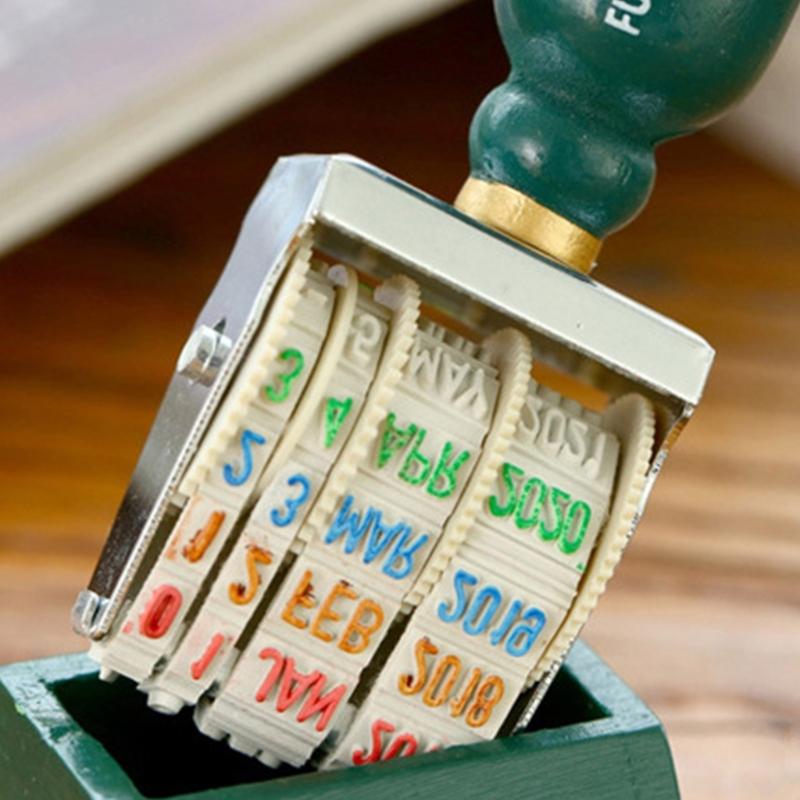 Manual Date Marker With Turning Mechanism Rubber Stamper Line Dater Rotating Date Stamper For School Office Use