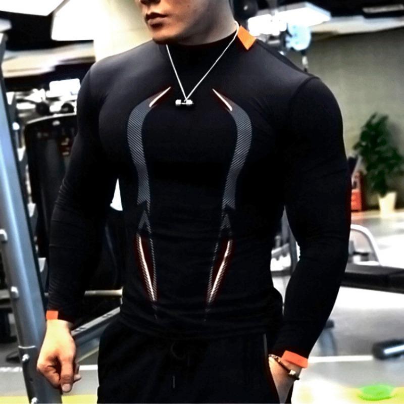 Summer Men's Fitness Training Breathable Short-Sleeve Quick-Dry Shirt Men's Fashionable Long-Sleeve T-Shirt