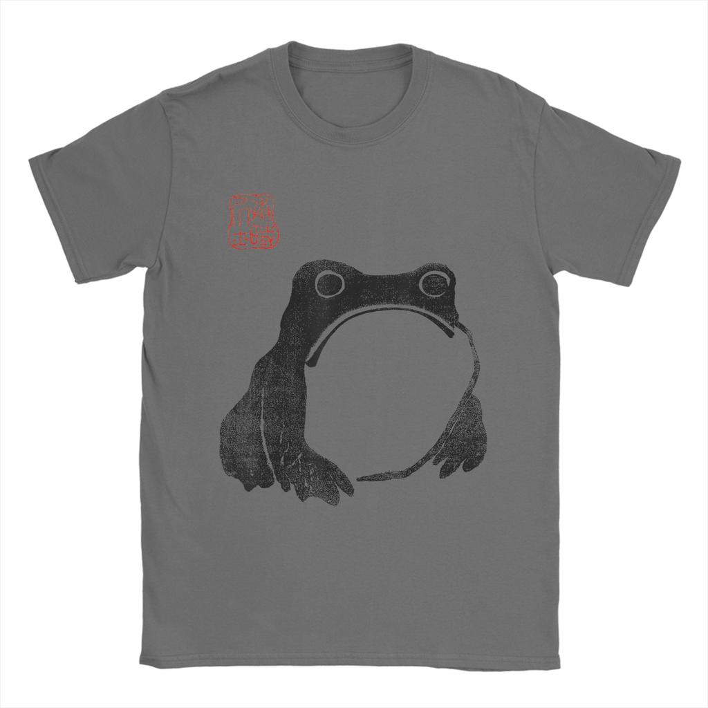 Japanese Grumpy Frog Toad Unimpressed Animal Funny Chubby TShirts 100 Cotton Tee Shirt for Unisexs Y2K Short Sleeve Clothing