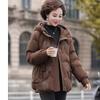 Middle-aged down jacket female mother fashionable and thin small hooded thickened white duck down short coat