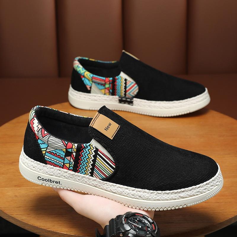 

Мужские повседневные туфли в этническом стиле из дышащей льняной ткани на плоской подошве, удобные, на одну ногу, с мягкой подошвой, со шнуровкой, с сетчатой подкладкой 41 чёрный